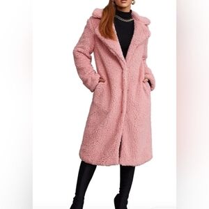 S (21"Ptp) • Pink Sherpa Teddy Coat